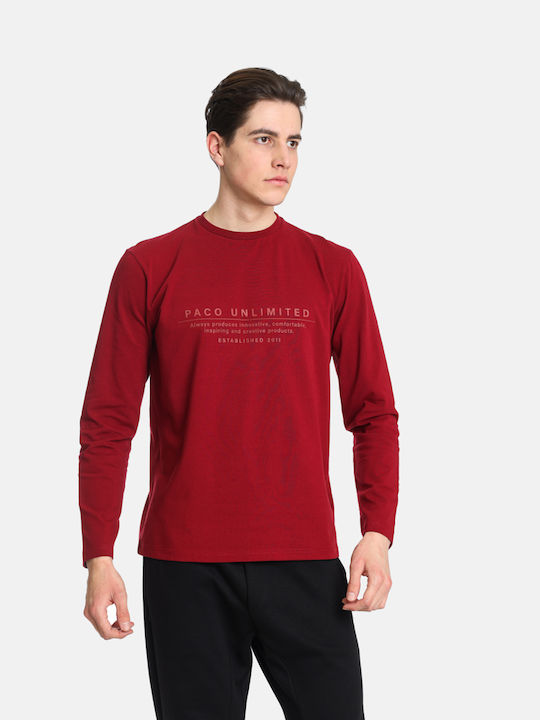 Paco & Co Herren Langarmshirt Bordo