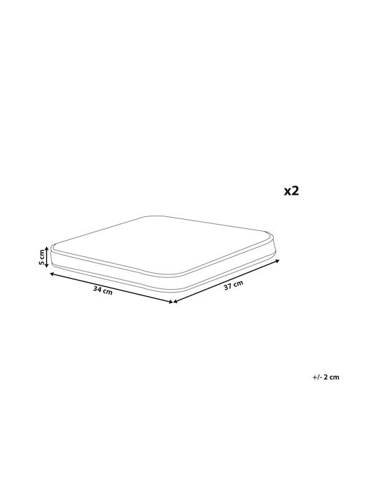 Beliani Garden Chair Cushion White 2pcs
