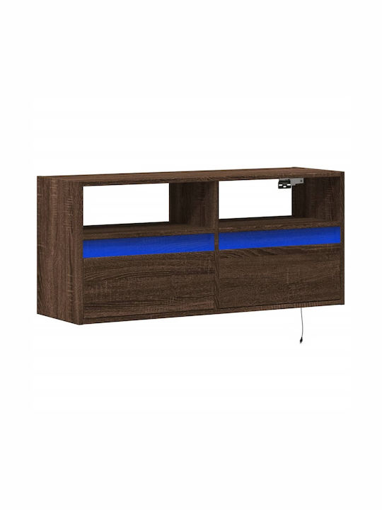 TV Stand Wooden Brown Oak L100xW31xH45cm