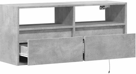 Gray Concrete TV Stand 100x31x45cm