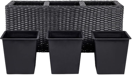Beliani Kunststoff Blumenkasten Schwarz 82cm