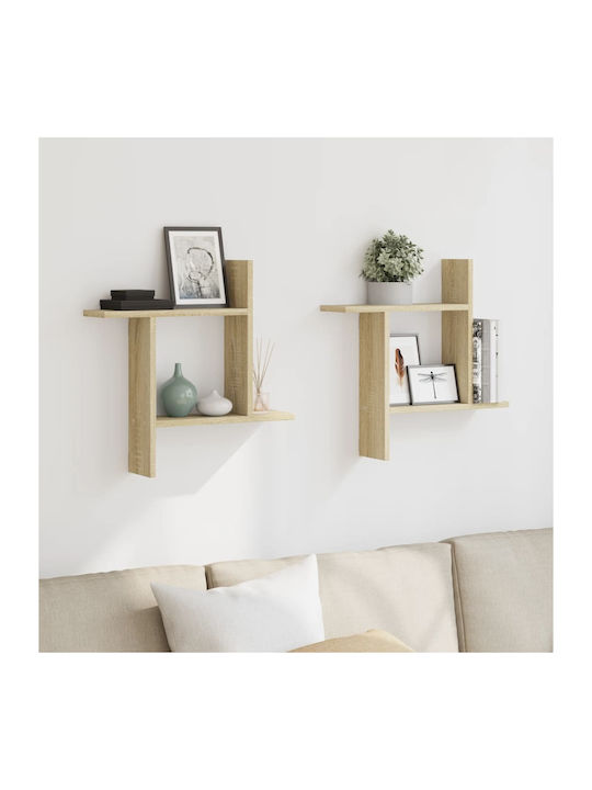 Shelves Wall Sonoma Oak 2pcs 50x12x50cm