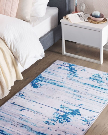 Beliani Burdur Rutschfest Teppich Flur Blau 80x150cm