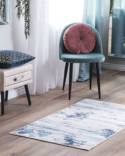 Beliani Burdur Rutschfest Teppich Flur Blau 80x150cm
