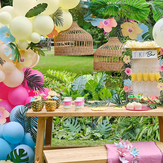 Latex Balloon Arrangement Hibiscus & Tropical Leaves