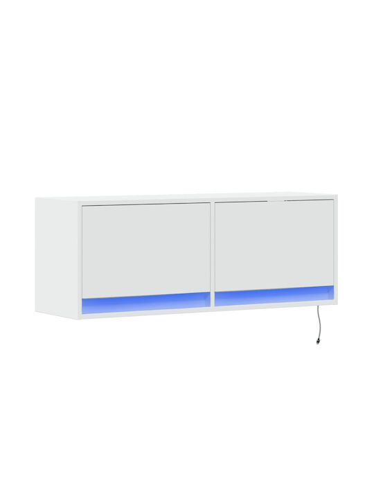 TV Stand Wooden White L100xW31xH38cm