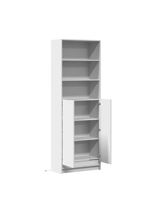 Bibliothek mit LED White 69x32.5x200cm