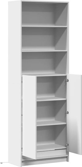 Bibliotecă Cu LED Alb 69x32.5x200 cm