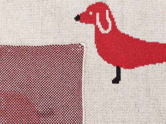 Beliani Beige-Red Kids Blanket 130x170cm