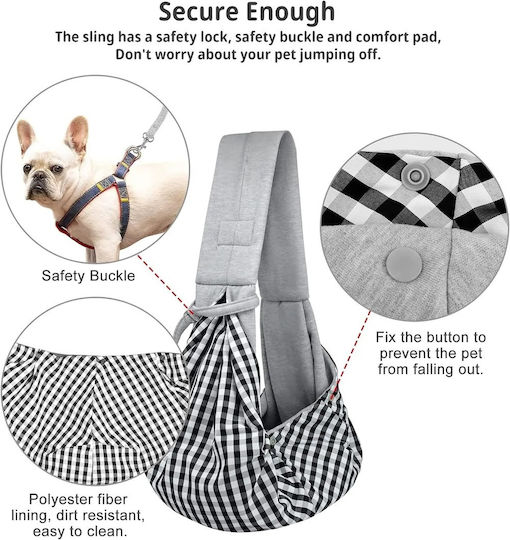 Dog Cat Carrier Polyester Fabric 2-Sided Up to 6.5 kg M50xW20xH75cm Beige