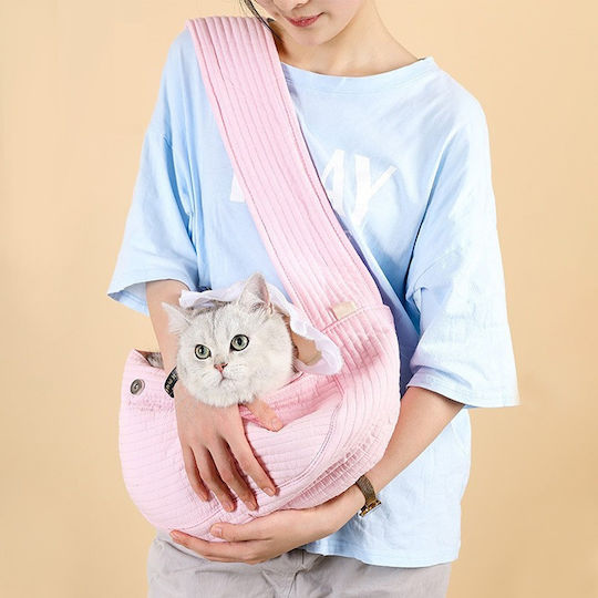 Текстилен преносвач за кучета и котки до 6 кг M43xW11xH29cm "kourk Cute" – Розов