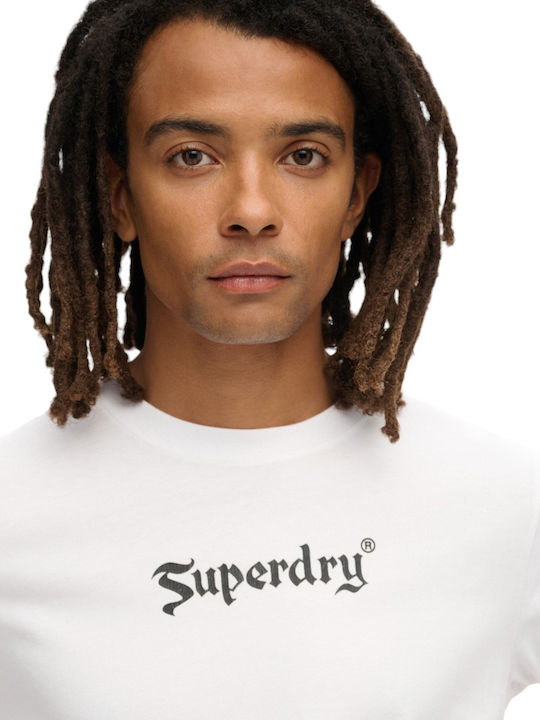 Superdry M D1 Ovin Retro Rock Tricou Alb