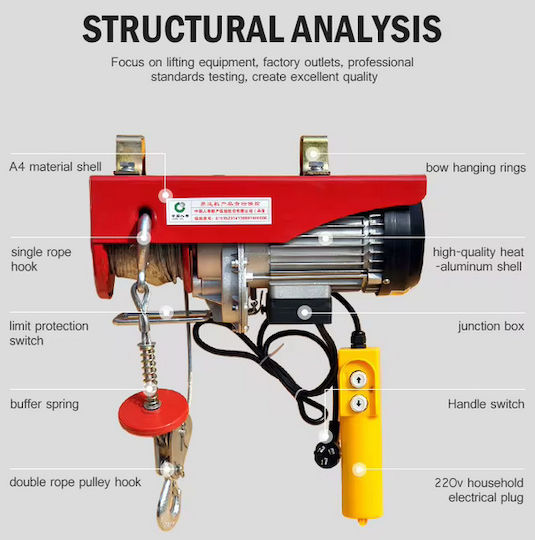 Electric Hoist for Weight Load up to 300kg