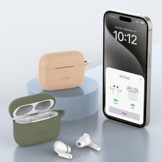 Tech-Protect Hülle Silikon mit Haken Neon Orange für Apple AirPods Pro 2