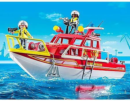 Playmobil Action-Helden Feuerwehr-Rettungsboot für 4-10 Jahre
