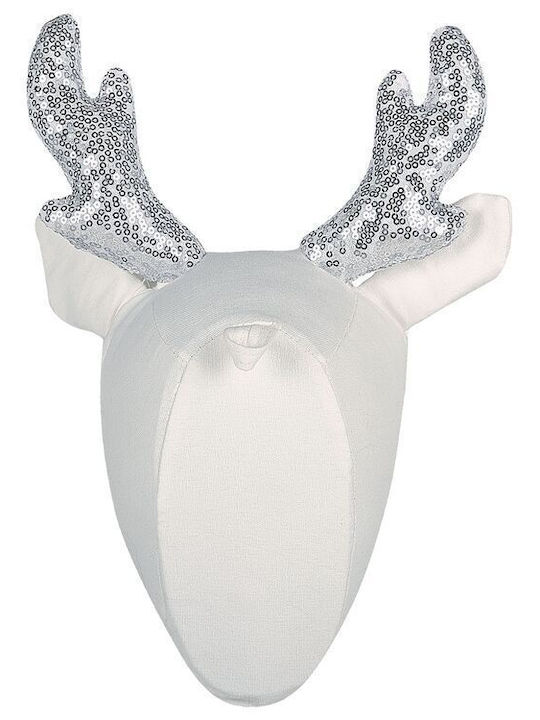 Beliani Kids Wall Decor Animal Head White Made of Fabric