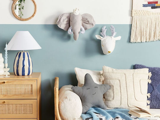 Beliani Kids Wall Decor Animal Head Animals Grey