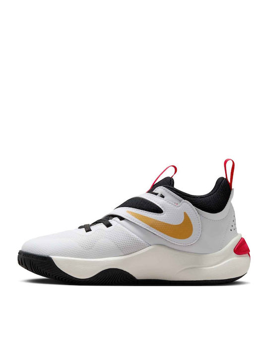 Hustle Hustle Kids Sports Shoes Basketball with Hoop & Loop Closure White
