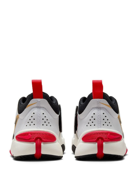 Hustle Hustle Kids Sports Shoes Basketball with Hoop & Loop Closure White