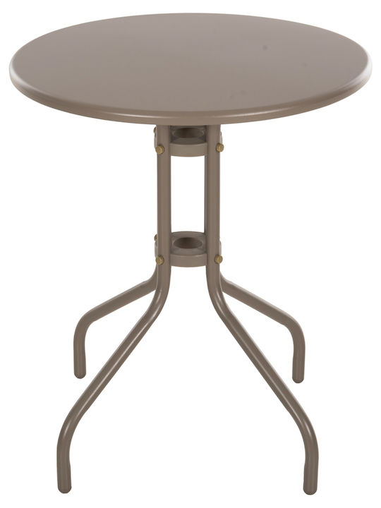 Outdoor Dinner Metal Table Champagne 60x60x70cm