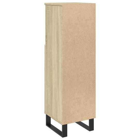 vidaXL Floor Bathroom Column Cabinet L30xD30xH100cm Sonoma