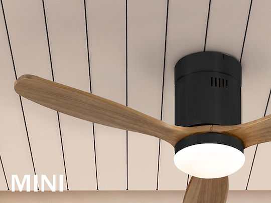 Siroco Ceiling Fan 107cm with Light Fixture Brown / Black