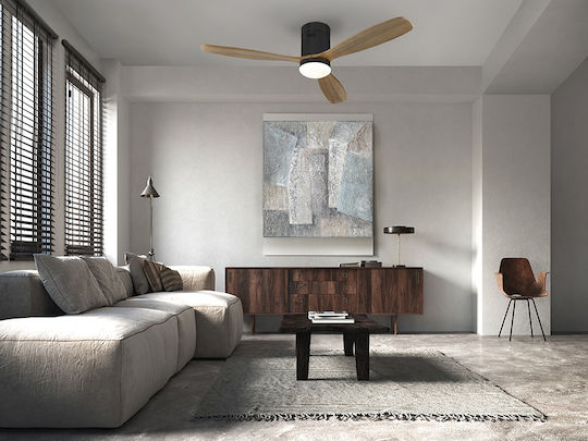 Siroco Ανεμιστήρας Οροφής 132cm με Φως Καφέ / Μαύρος