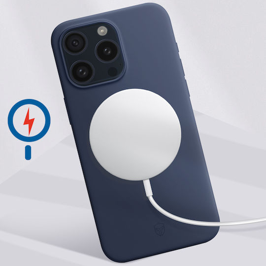 Force Case Magsafe Hülle iPhone 15 Pro Stoßfest Matt Dunkelblau