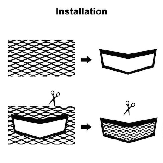 Universal Aluminum Bumper Mesh 100x30cm Black 1 Piece