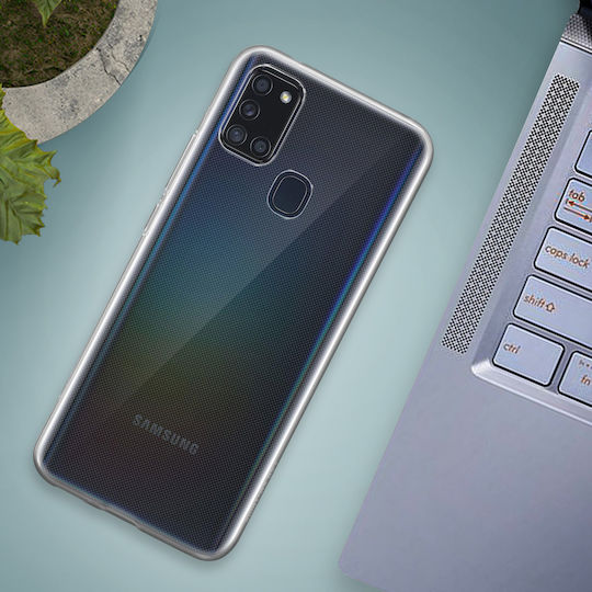 Калъф Samsung Galaxy A21s Силиконов Тънък Лек Akashi Прозрачен