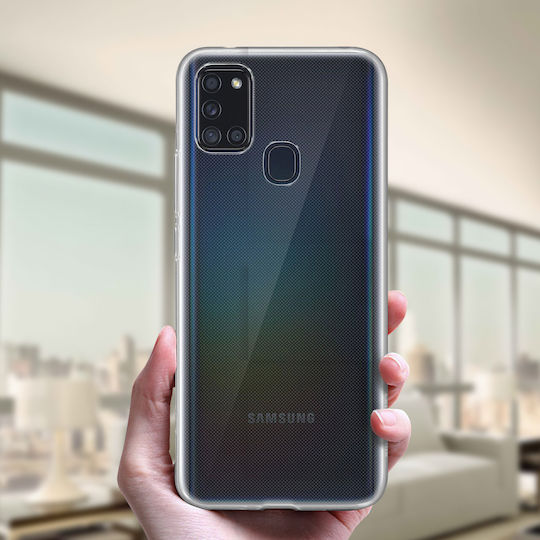 Калъф Samsung Galaxy A21s Силиконов Тънък Лек Akashi Прозрачен