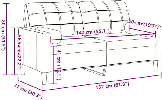 Canapea Cu Două Locuri Din Catifea Neagră Cu Perne Decorative 157x77x80cm