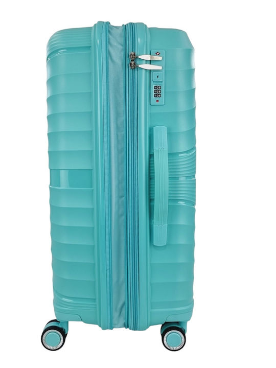 Ormi PP8804 Medium Hard Turquoise Suitcase With 4 Wheels Height 65cm
