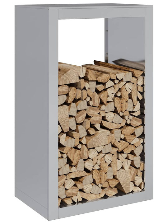 vidaXL Μεταλλικό Ράφι Αποθήκευσης Ξύλων 60x40x100cm Γκρι