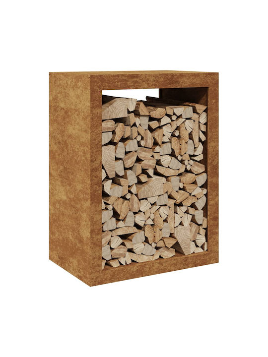 vidaXL Μεταλλικό Ράφι Αποθήκευσης Ξύλων 60x40x80cm Καφέ