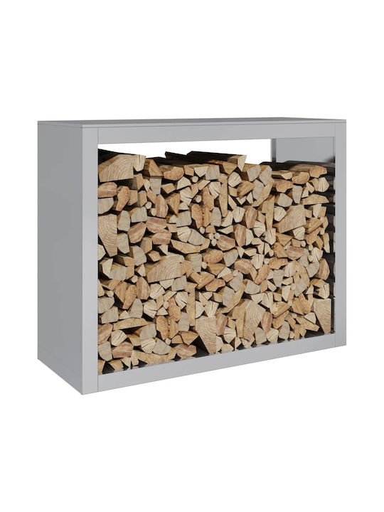 vidaXL Μεταλλικό Ράφι Αποθήκευσης Ξύλων 100x40x80cm Γκρι
