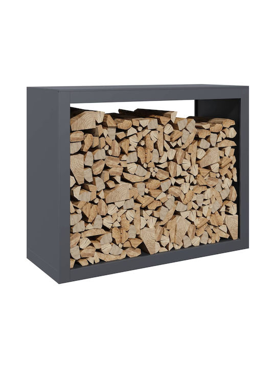 vidaXL Μεταλλικό Ράφι Αποθήκευσης Ξύλων 100x40x80cm Γκρι