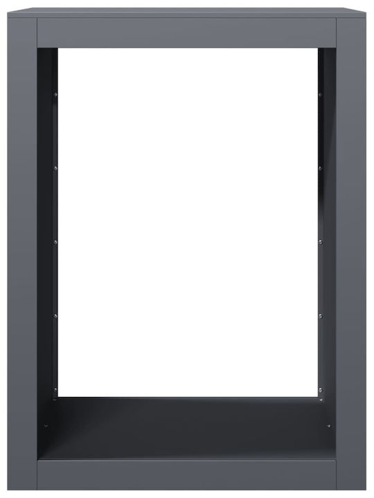 vidaXL Металик Рафт Съхранение на Дърва 60x40x80см Сив