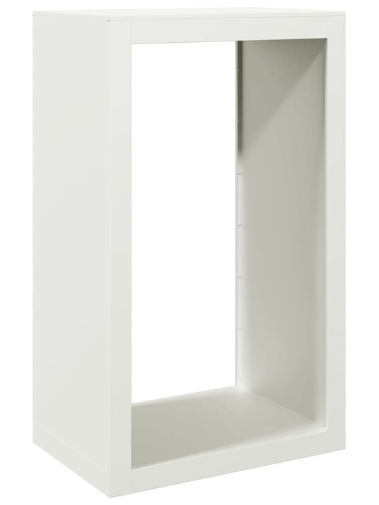 vidaXL Металик Рафт Съхранение на Дърва 60x40x100см Бял