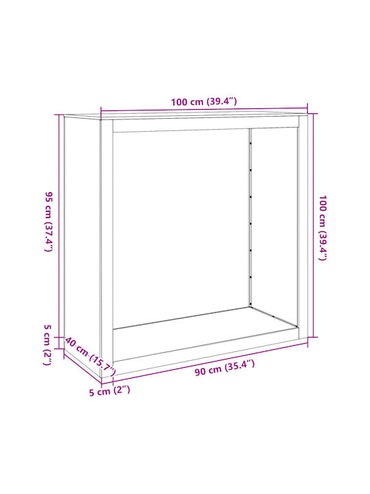 vidaXL Metallic Shelf Wood Storage 100x40x100cm White