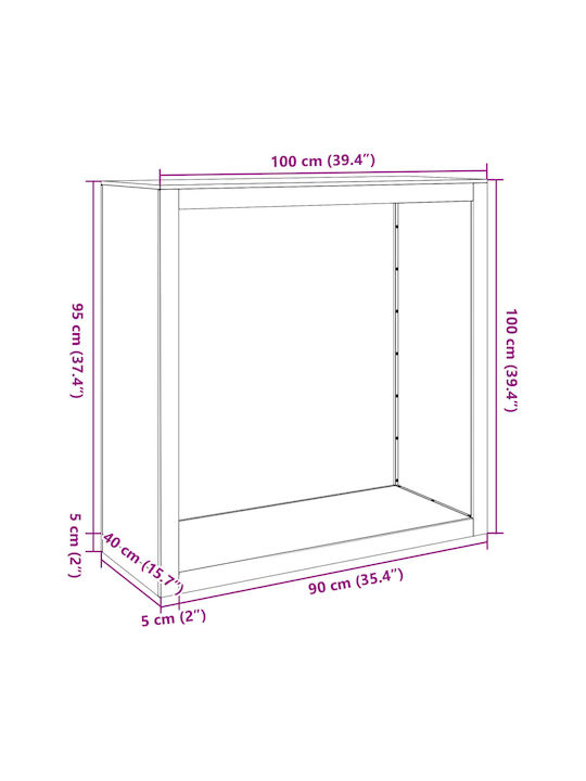 vidaXL Metallic Shelf Wood Storage 100x40x100cm Gray