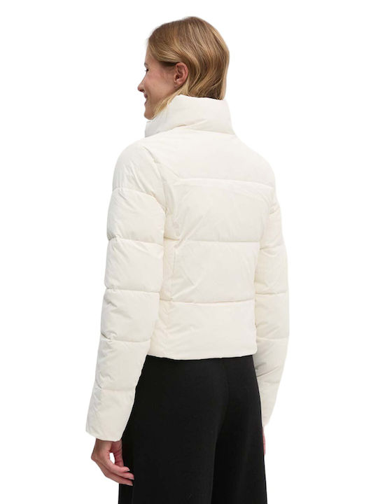 Calvin Klein Women's Short Lifestyle Jacket for Winter Ivory