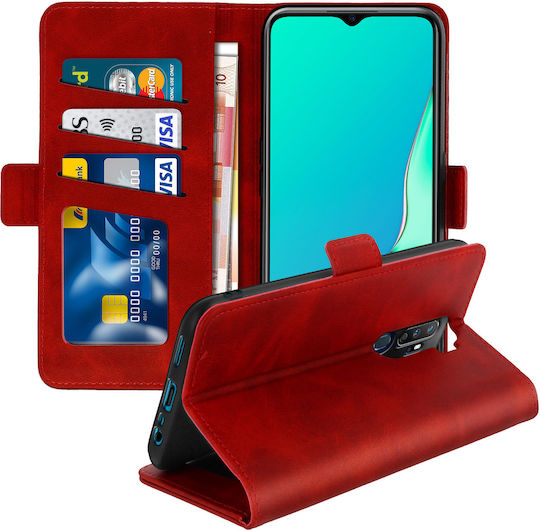 Slim Case Flip Book Cover Stand Wallet Case Oppo A9 2020 A5 2020 Red