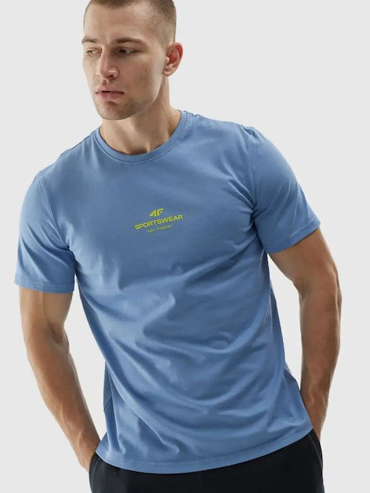 4F Herren Sport T-Shirt Kurzarm Blau