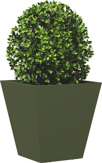 vidaXL Set 2 Metallische Blumenkästen Grün, 30cm