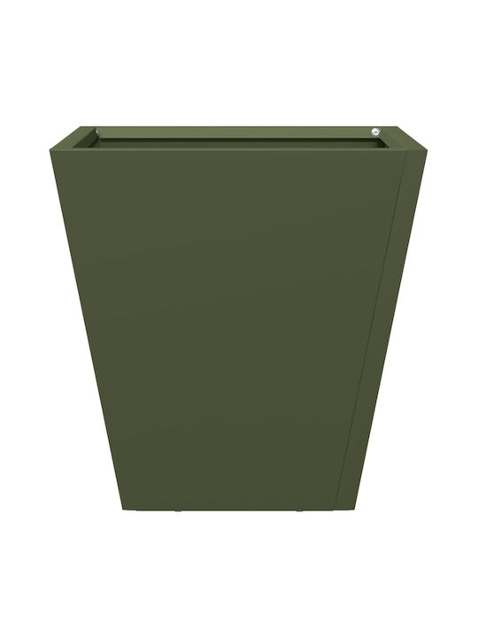 vidaXL Set 2 Planters Metal Olive, Green