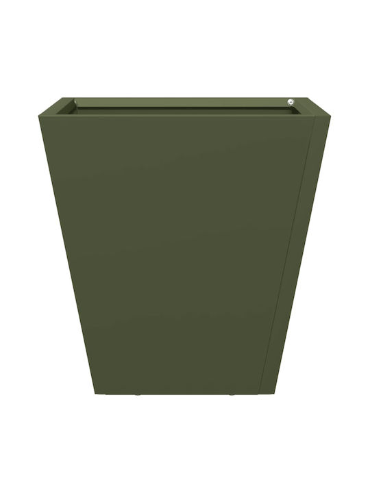 vidaXL Set 2 Planters Metal Olive, Green