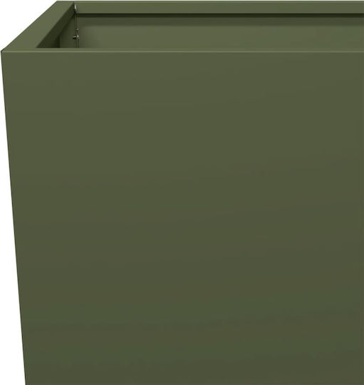 vidaXL Set 2 Blumenkästen Metall Olive, Green