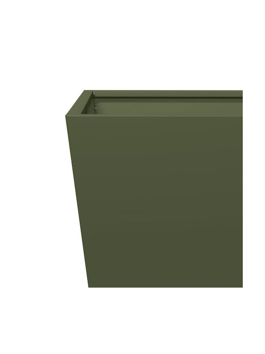 vidaXL Set 2 Planters Metal Olive, Green