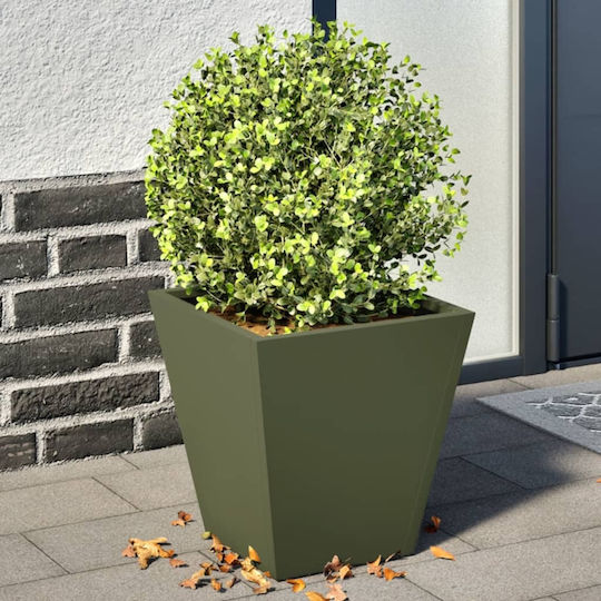 vidaXL Set 2 Metallische Blumenkästen Grün, 30cm